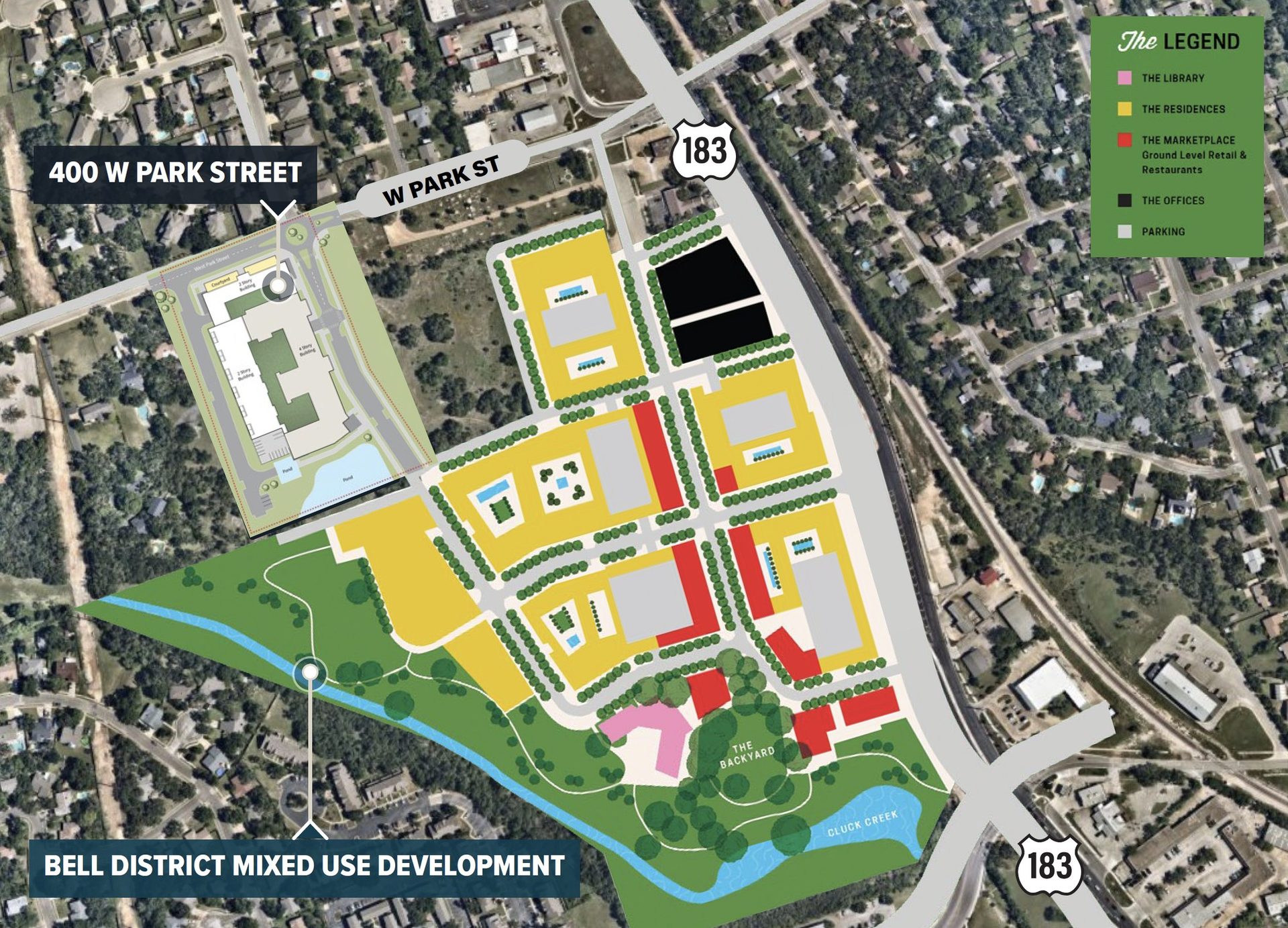 Map of the Bell District showing the Hayden Grove site on West Park Street